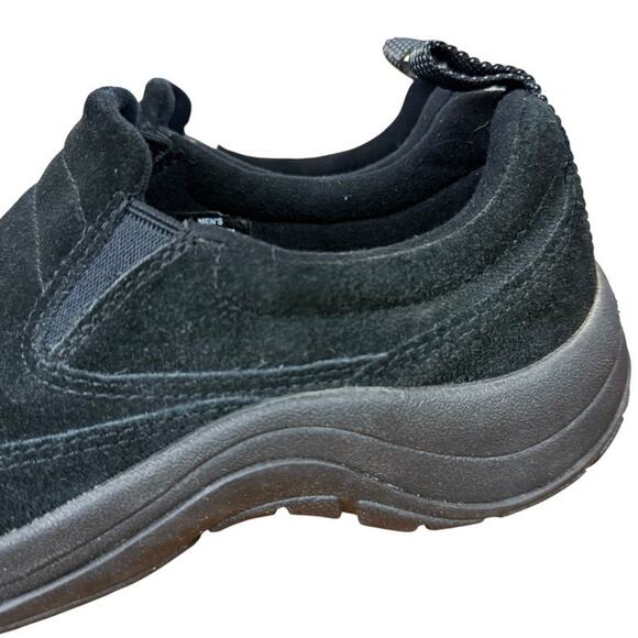 LL Bean Suede Leather Black Slip On Loafers Casual Shoes Round Toe Low Top 8 M - Picture 9 of 16